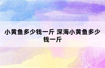 小黄鱼多少钱一斤 深海小黄鱼多少钱一斤